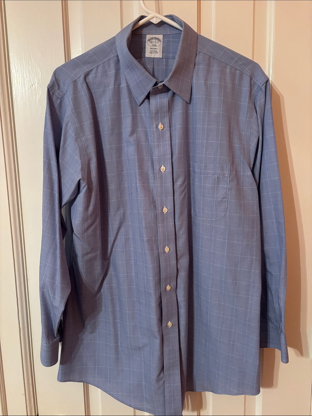 Brooks Brothers Light Blue Windowpane Dress Shirt